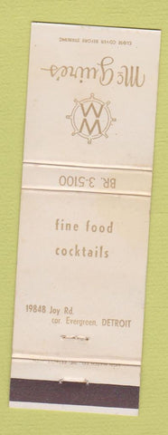 Matchbook Cover - McGuire's Detroit MI WORN