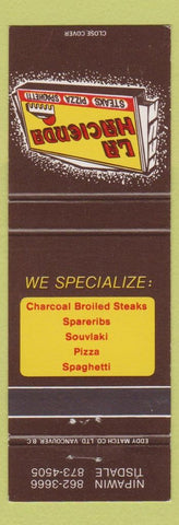 Matchbook Cover - La Hacienda Pizza Nipawin Tisdale SK