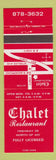Matchbook Cover - Chalet Restaurant Canada