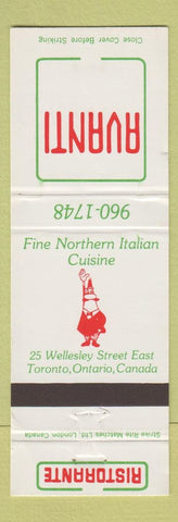 Matchbook Cover - Avanti Toronto ON Italian