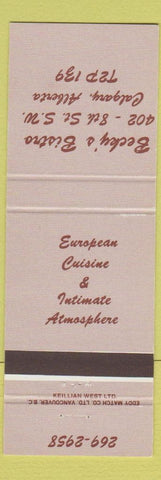 Matchbook Cover - Becky's Bistro Calgary AB