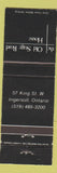Matchbook Cover - Old Sage Road House Ingersoll ON