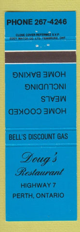 Matchbook Cover - Doug's Restaurant Perth ON