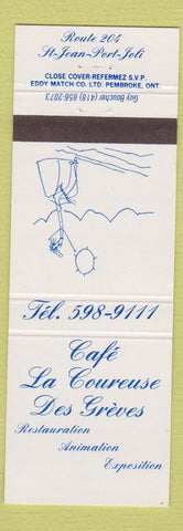 Matchbook Cover - Cafe La Coureuse Des Greves St Jean Port Joli QC