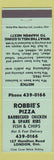 Matchbook Cover - Robbie's Pizza London ON