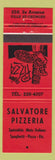 Matchbook Cover - Salvatore Pizza Ville St Georges QC red