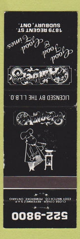 Matchbook Cover - Amber's Sudbury ON