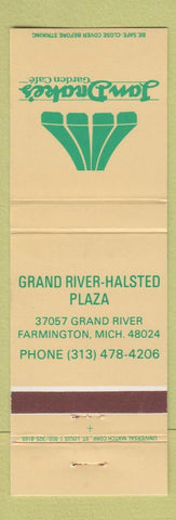 Matchbook Cover - Jan Drake's Garden Cafe Farmington MI