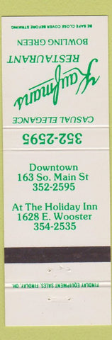 Matchbook Cover - Kaufmans Restaurant Bowling Green OH