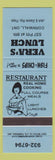 Matchbook Cover - Vera's Lunch Conrwall ON