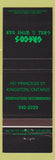 Matchbook Cover - Grecos Grill Wine Kingston ON