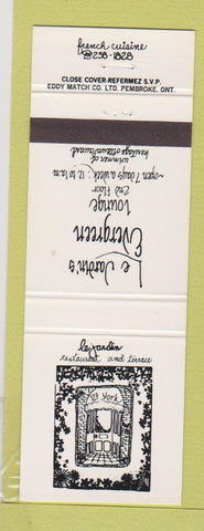 Matchbook Cover - Le Jardin's Evergreen Lounge