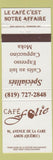 Matchbook Cover - Cafe Folie Amos QC