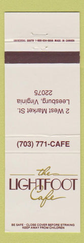 Matchbook Cover - Lightfoot Cafe Leesburg VA