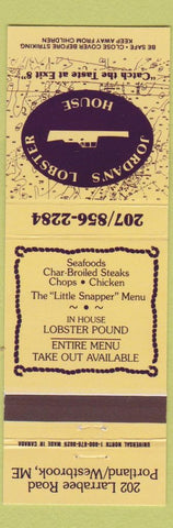 Matchbook Cover - Jordan's Lobster House Portland Westbrook ME