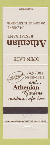 Matchbook Cover - Athenian Restaurant Kitchener ON