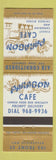 Matchbook Cover - Paragon Cafe Chinese Belleville ON