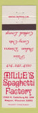 Matchbook Cover - Mille's Spaghetti Factory Italian pizza Mequon WI