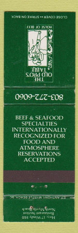 Matchbook Cover - The Old Pro's Table North Myrtle Beach SC