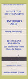 Matchbook Cover - Chez Christiane Martinville QC restaurant WEAR
