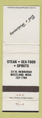 Matchbook Cover - Bob's Hideaway Westland MI WEAR