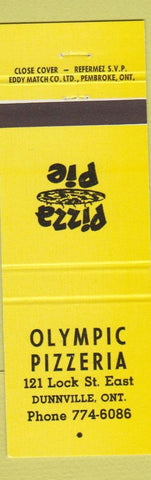 Matchbook Cover - Olympic Pizza Dunnville ON yellow