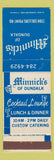 Matchbook Cover - Minnick's of Dundalk MD