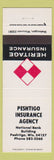 Matchbook Cover - Heritage Insurance Peshtigo WI