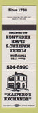 Matchbook Cover - Maspero's Exchange New Orleans LA
