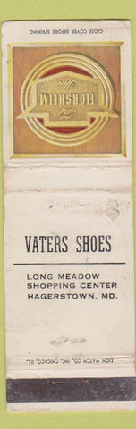 Matchbook Cover - Florsheim Shoes Vaters Hagerstown MD WORN