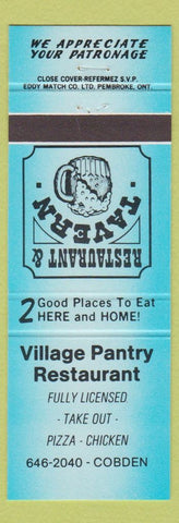 Matchbook Cover - Village Pantry Restaurant Pizza Cobden ON blue