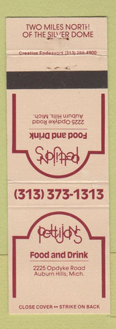 Matchbook Cover - Pettijons Restaurant Auburn Hills MI