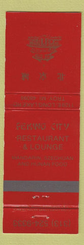 Matchbook Cover - Peking City Restaurant Troy MI Chinese