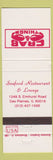 Matchbook Cover - Crab Things Seafood Des Plaines IL