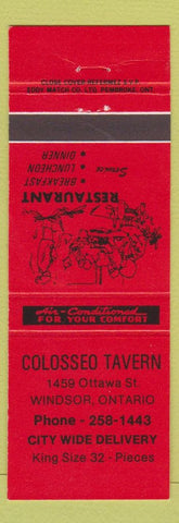 Matchbook Cover - Colosseo Tavern Windsor ON