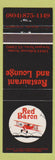 Matchbook Cover - Red Baron Restaurant Newport News VA