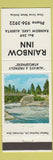 Matchbook Cover - Rainbow Inn Rainbow Lake AB