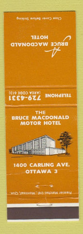 Matchbook Cover - Bruce Macdonald Motor Hotel Ottawa ON