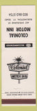 Matchbook Cover - Colonial Motor Inn Burlington VT