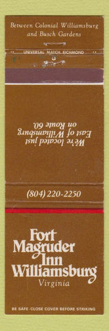 Matchbook Cover - Fort Magruder Inn Williamsburg VA