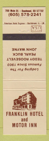 Matchbook Cover - Franklin Hotel Motor Inn Deadwood SD