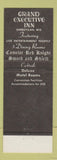 Matchbook Cover - Grand Executive Inn Sheboygan WI