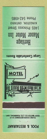 Matchbook Cover - Heritage Manor Motor Inn Kingston ON