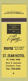 Matchbook Cover - St Jean Hotel St Jean MB