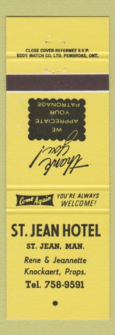 Matchbook Cover - St Jean Hotel St Jean MB