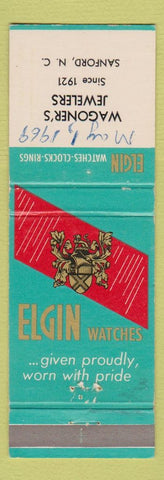 Matchbook Cover - Elgin Watches Wagoner's Jewelry Sanford NC WRITING