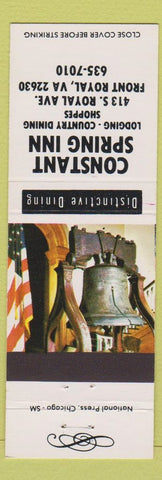 Matchbook Cover - Constant Spring Inn Front Royal VA