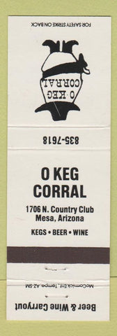 Matchbook Cover - O Keg Corral Mesa AZ Liquor