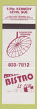 Matchbook Cover - Bistro Le Clip Levis QC
