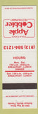 Matchbook Cover - Vince Cina's Apple Cobbler Restaurant Belleair Bluffs FL